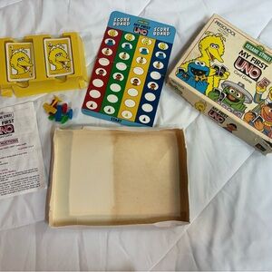 Vintage 1989 Sesame Street My First Uno Boxed Card Game USED Bert Ernie
